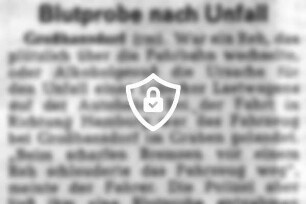 Reh oder Alkoholnebel? - Blutprobe nach Unfall