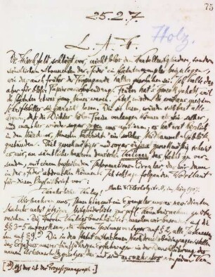 Brief an Arno Holz