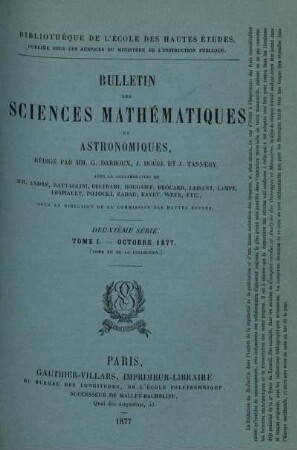 Tome I. - Octobre 1877.
