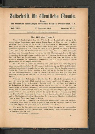 Dr. Wilhelm Lenz.