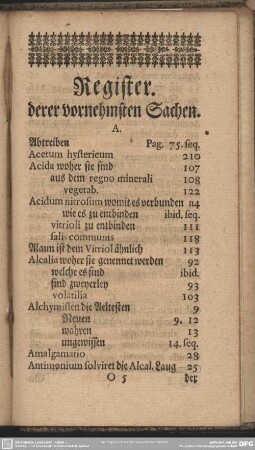 Register. derer vornehmsten Sachen