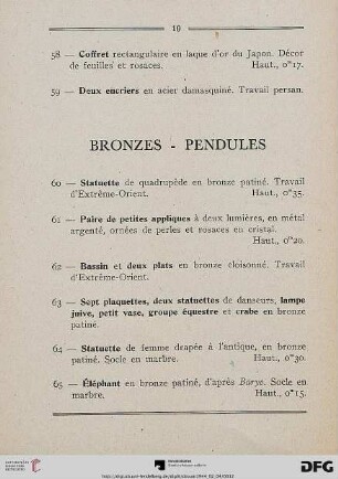 Bronzes – Pendules (Nr. 60-95)
