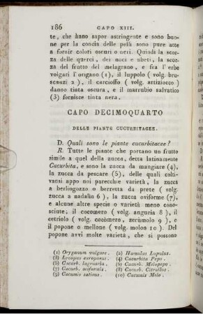 Capo Decimoquarto. Delle Piante Cucurbitacee.