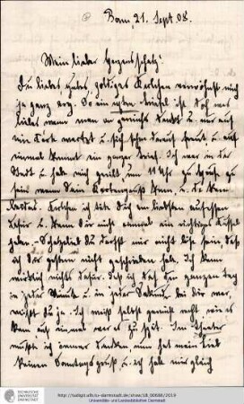 Brief vom 21.09.1908