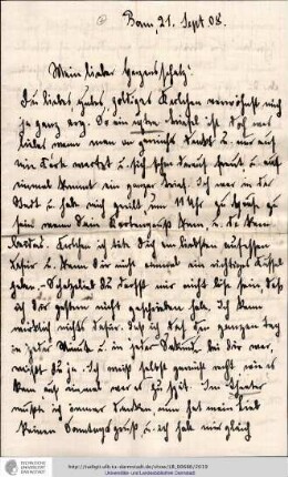 Brief vom 21.09.1908