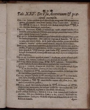 Tab. XXV. De Usu Accentuum & praecipuis exemplis