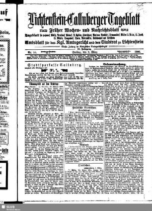 Lichtenstein-Callnberger Tageblatt : Anzeiger für Lichtenstein-Callnberg, Hohndorf, Rödlitz, Bernsdorf, Rüsdorf, St. Egidien, Heinrichsort, Marienau, den Mülsengrund, Kuhschnappel und Tirschheim