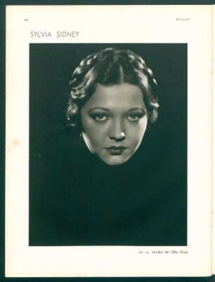 Sylvia Sidney en un estudio de Otto Dyar