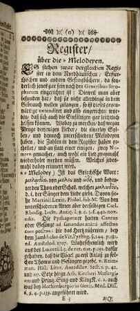 Register/ über die Melodeyen.