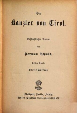 Der Kanzler von Tirol : Roman, 1