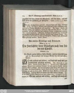 Am vierten Sonntage nach Trinitatis. Röm. 8, 18-23. Die Herrlichkeit derer Gläubigen nach dem Leiden mit Christo.