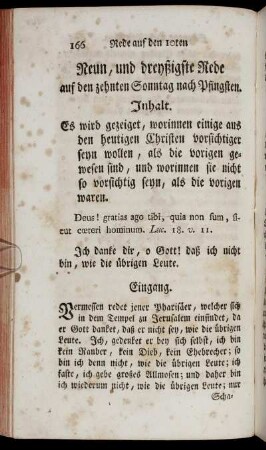 Neun, und dreyßigste Rede auf den zehnten Sonntag nach Pfingsten.