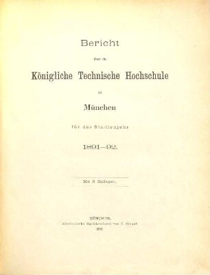 Bericht : über d. Studienjahr .... 1891/92