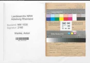 Entnazifizierung Anton Wanke , geb. 06.08.1901 (Steiger)