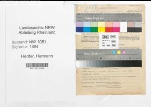 Entnazifizierung Hermann Herder , geb. 26.01.1903 (Postassistent)