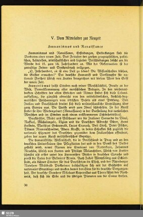 V. Vom Mittelalter zur Neuzeit