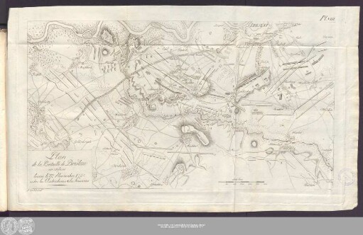 Plan de la Bataille de Breslau en Silésie livrée le 22 Novembre 1757. entre les Autrichiens & les Prussiens