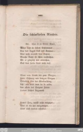 Die schlaflosen Nächte.