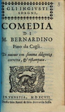Gli Ingivsti sdegni : Comedia