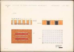 Deutsche Botschaft in einem nordeuropäischen Staat Schinkelwettbewerb 1939: Speisesaal: Wände, Fußboden, Decke. Ansichten