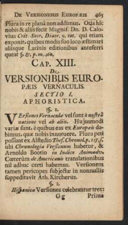 Sectio I. Aphoristica