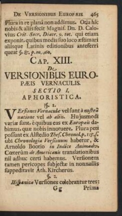 Sectio I. Aphoristica