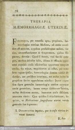 Therapia Haemorrhagiae Uterinae
