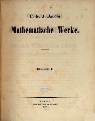 Mathematische Werke. 1