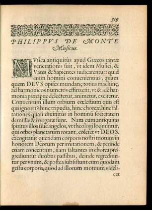 Philippus De Monte Musicus.