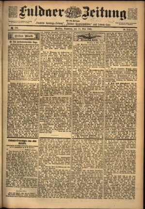 Erste Ausgabe vom Samstag, den 10. Mai 1902.