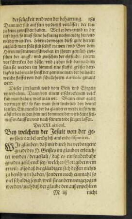 Der XXI. articul.