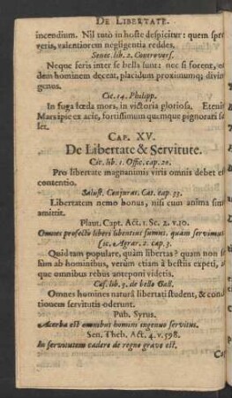Cap. XV. De Libertate & Servitute.