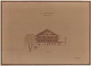 Fick, Roderich; Obersalzberg; Bestandspläne Haus Bormann - Ansicht von Westen