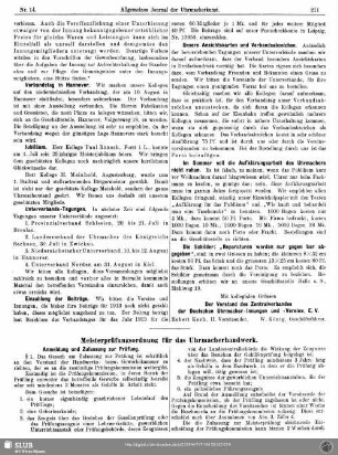 Meisterprüfungsordnung für das Uhrmacherhandwerk
