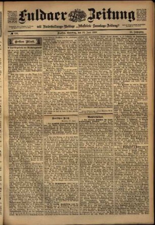 Erste Ausgabe vom Samstag, den 18. Juni 1898.