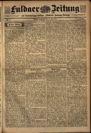 Erste Ausgabe vom Samstag, den 18. Juni 1898.