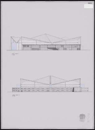 Sporthalle, Berlin Schinkelwettbewerb 1992: Ansichten 1:200