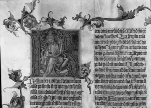 Missale des Domherrn Wenzeslaus von Radec — Initiale R mit auferstendenem Christus, Folio 85 b