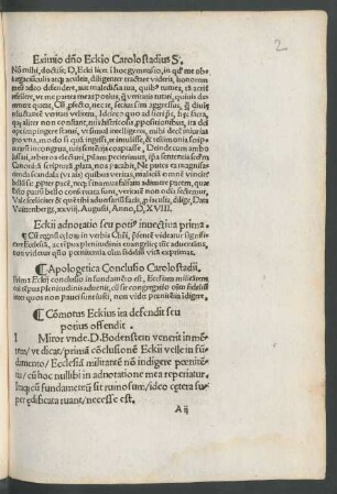 Eckii adnotatio seu potius invecitva prima.