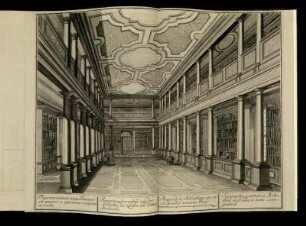 Tab XII. Perspectivischer Aufriss von der Bibliothec des zweiten und dritten Stockwerks