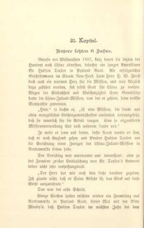 31. Kapitel. Unsere letzten 6 Jahre