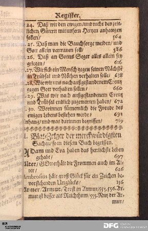 I. Blat-Zeiger der merckwürdigsten Sachen/ so in diesem Buch begriffen.