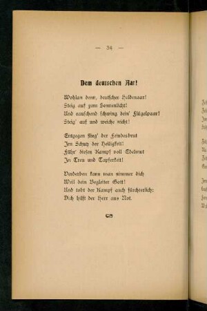 34, Dem deutschen Aar!