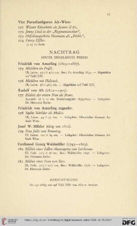 Nachtrag (später eingelangte Werke) (Nr. 175-181)
