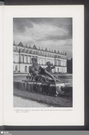 47. Schloß Herrenchiemsee, Gartenseite, Figur von R. Maison nach einer entsprechenden Figur in Versailles