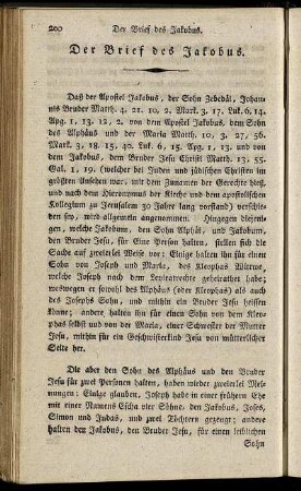Der Brief des Jakobus.