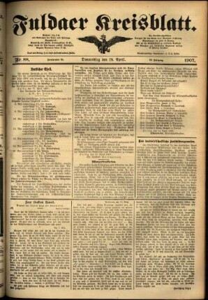 Ausgabe vom Donnerstag, den 18. April 1907.