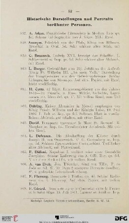 Historische Darstellungen und Portraits berühmter Personen (Nr. 857-981)
