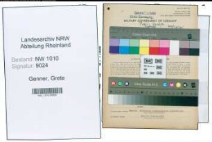 Entnazifizierung Grete Genner , geb. 10.11.1898 (Krankenschwester)