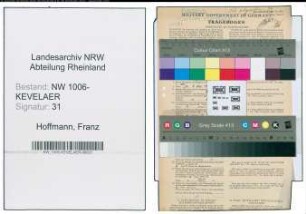 Entnazifizierung Franz Hoffmann , geb. 17.09.1905 (Zollbeamter)